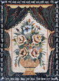 Handmade Flower Mosaic Art: Natural Stone Wall Decor (52” x 24”)