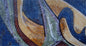Abstract Mosaic Tile: Colorful Medallion, Handmade Marble Stone (48” x 24”)