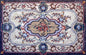 Handmade Marble Mosaic Rug: Floral Medallion Design (96” x 60")