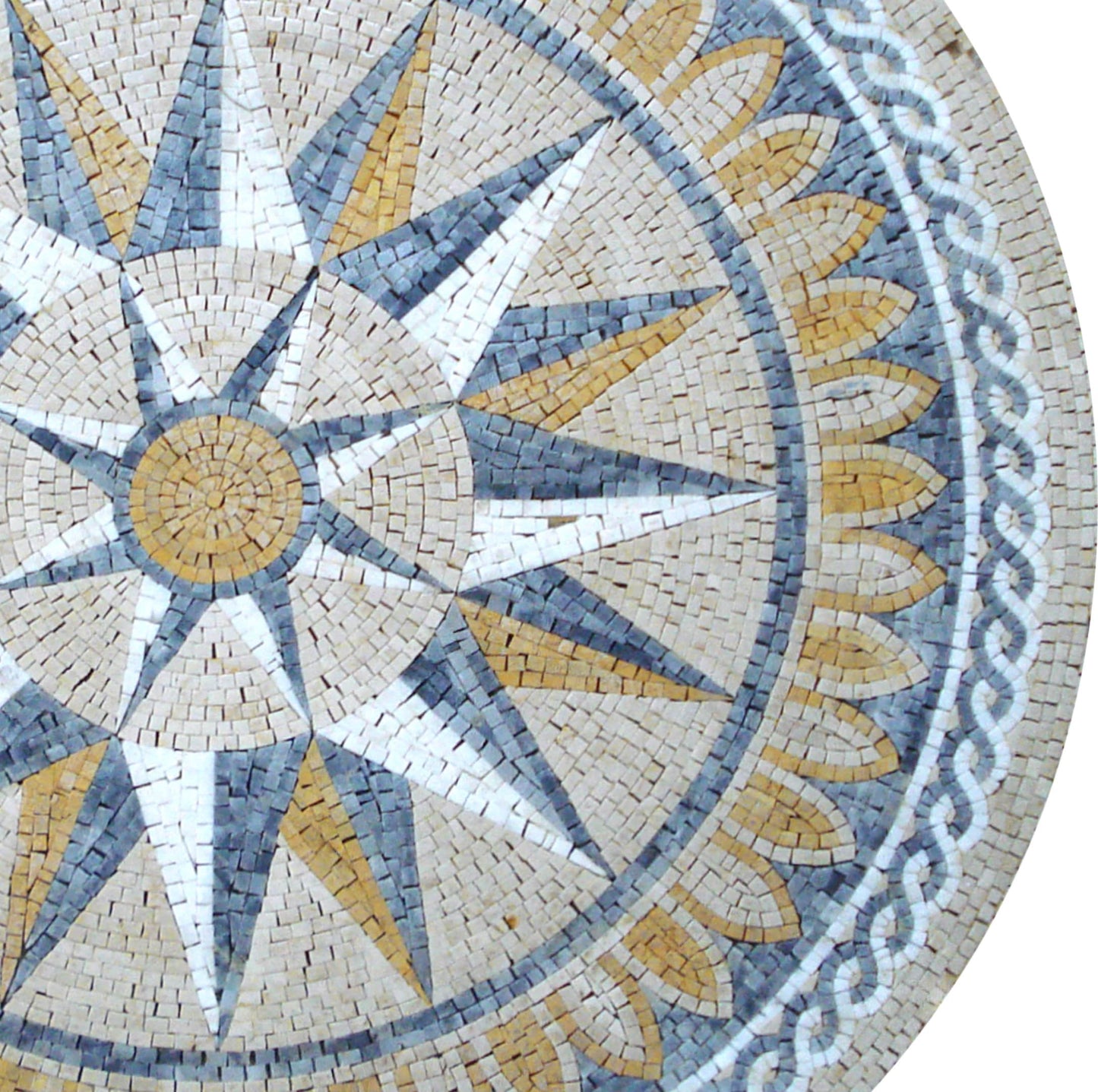 Elegant 40" Handmade Floral Pattern Medallion Marble Mosaic Art Tile Stone Décor - Customization available