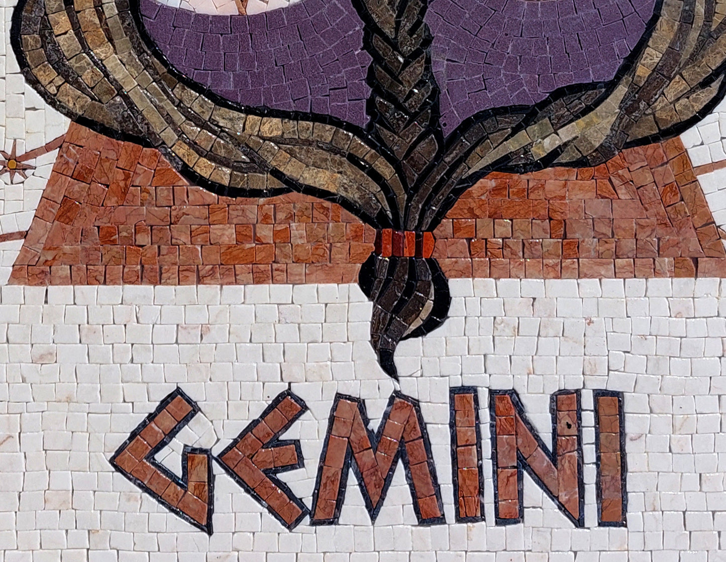 Handmade Gemini Zodiac Mosaic Tile Art: Astrologist Gift
