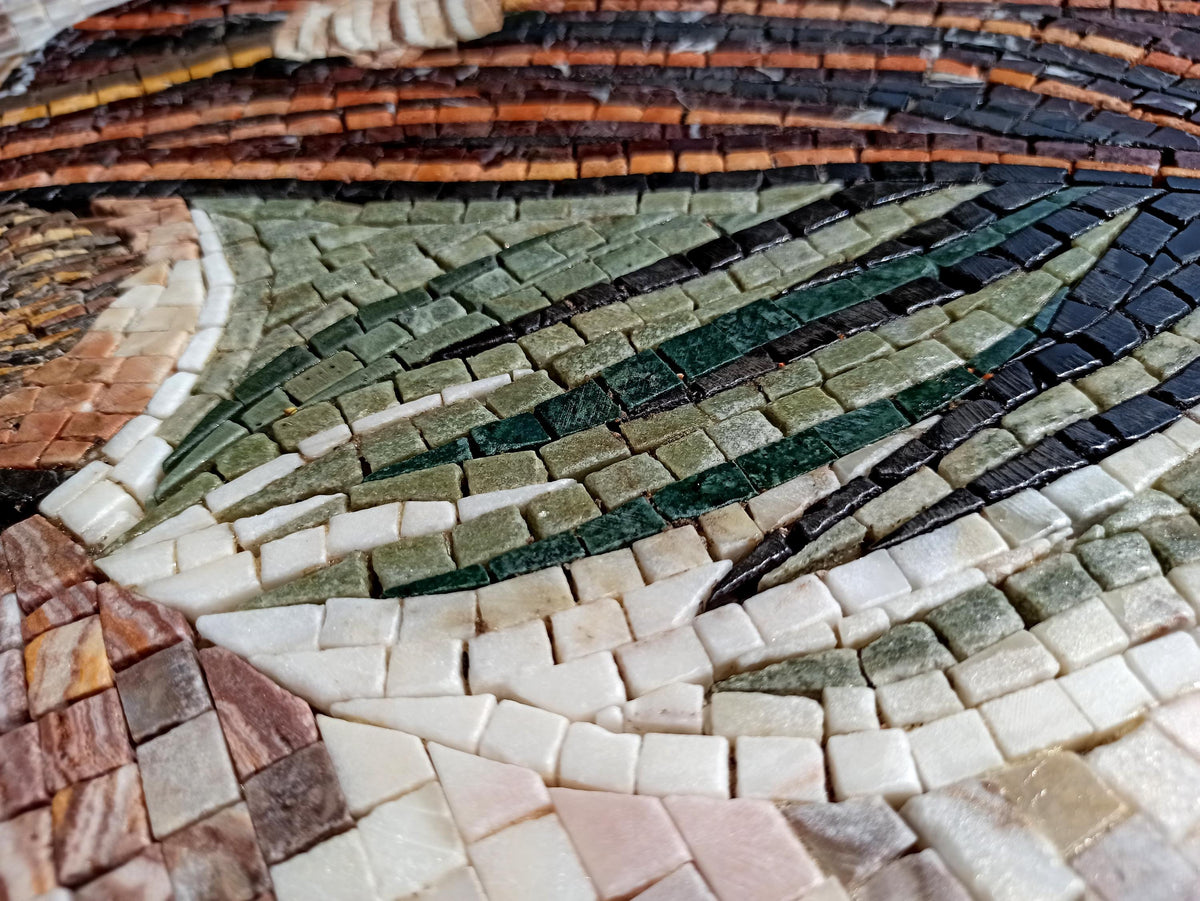 52"x60" Nativity Mosaic – Angels Visiting Baby Jesus, Mary & Joseph, Customization Available