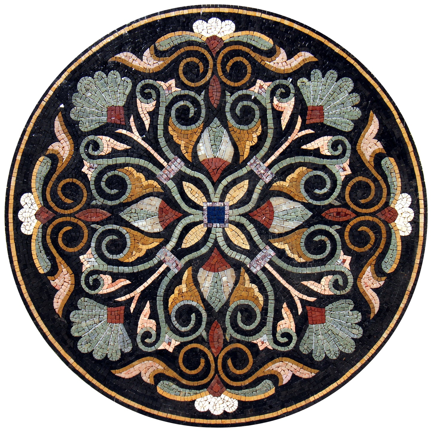 32" Boho Chic Splendor: Handmade Glam-Inspired Patterned Mosaic Medallion - Customization available