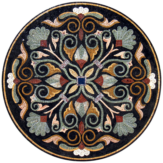 32" Boho Chic Splendor: Handmade Glam-Inspired Patterned Mosaic Medallion - Customization available
