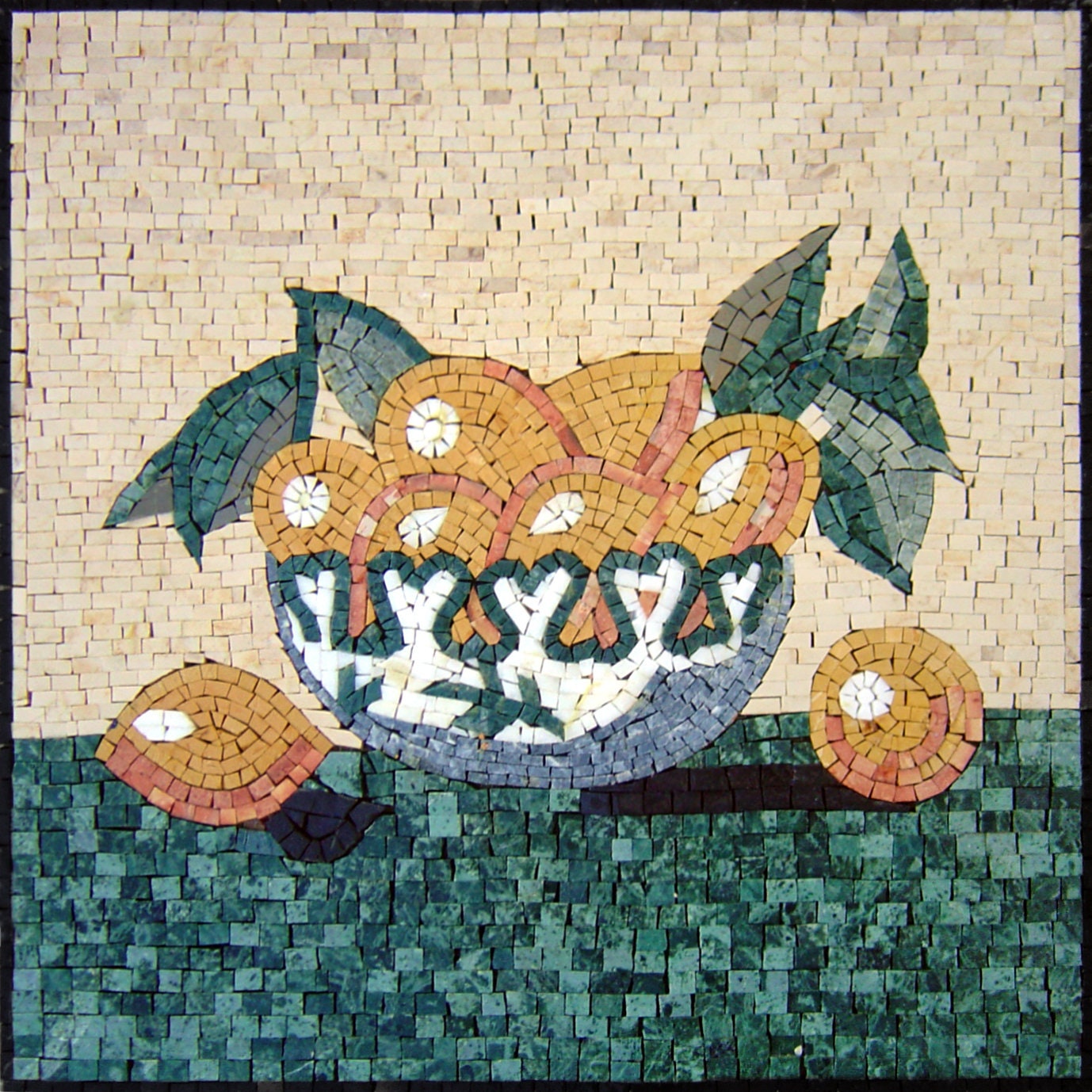 FRUIT MOSAIC MARBLE Art | Fruit Bowl Mosaic Stone Art For Kitchen Wall Décor And Kitchen Stove Backsplash