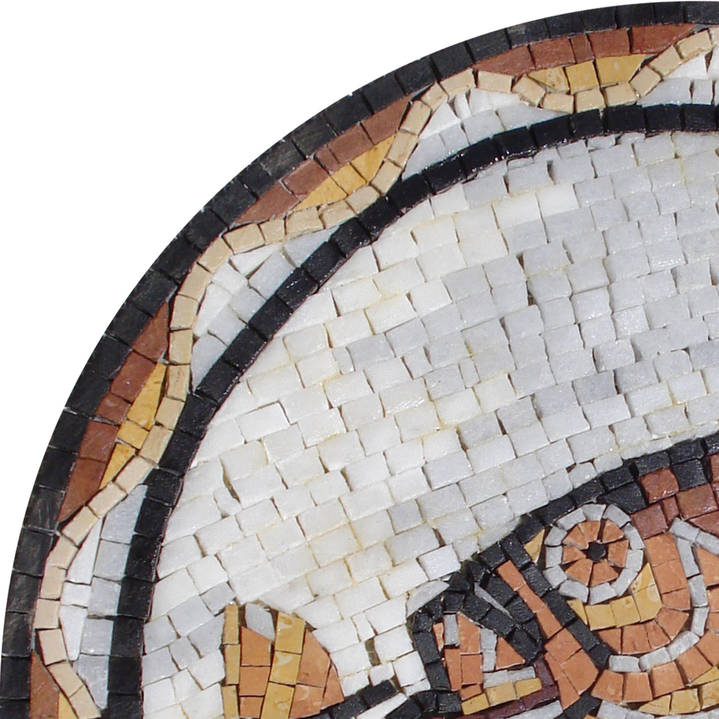 Exquisite 20-Inch Handmade Fish Marble Mosaic Medallion for Artful Décor - Customization available