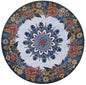 Floral Marble Mosaic Wall Art: Handmade Medallion Tile Decor