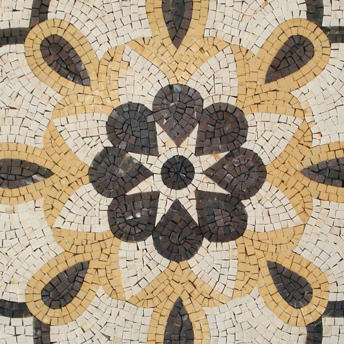 Handmade Floral Marble Mosaic Tile - 24” Square
