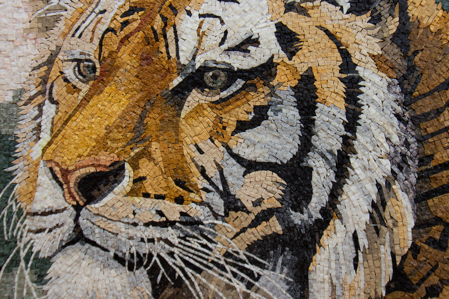 Handmade Tiger Mosaic Tile Art: Wild Animal Wall Decor