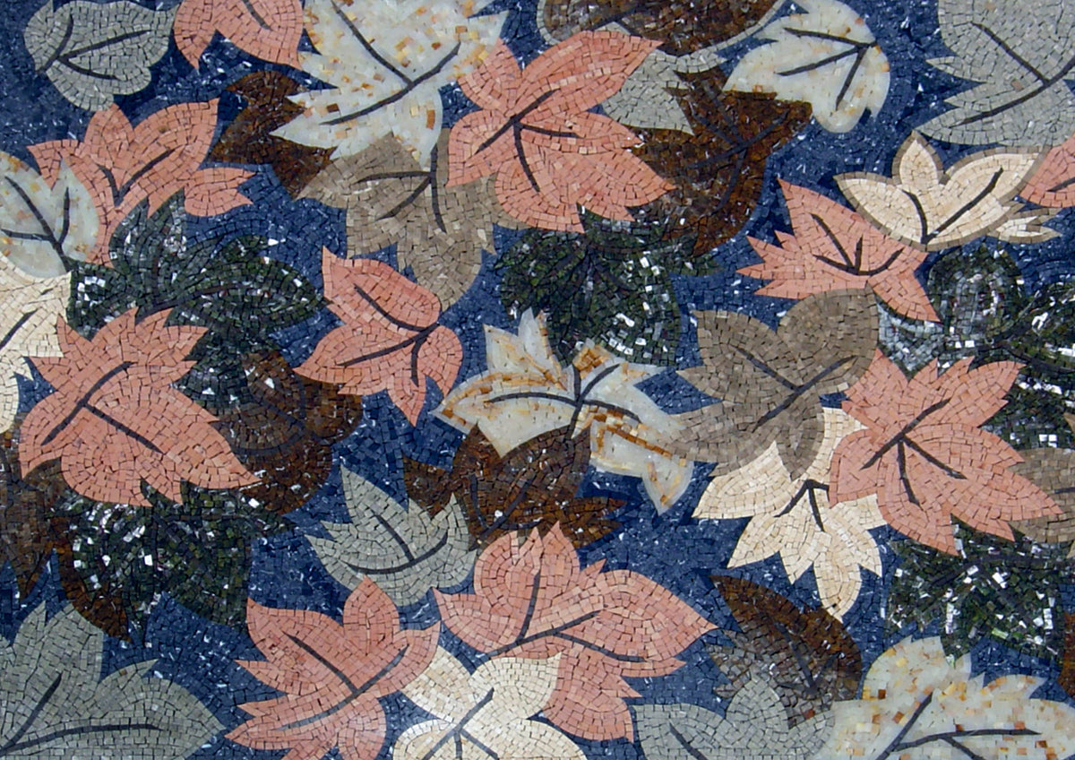 Handmade Marble Mosaic Rug: Floral Stone Art Carpet (64” x 46")