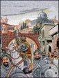 Saladin Mosaic Tile Art: Handmade Marble Reproduction (72” x 56")