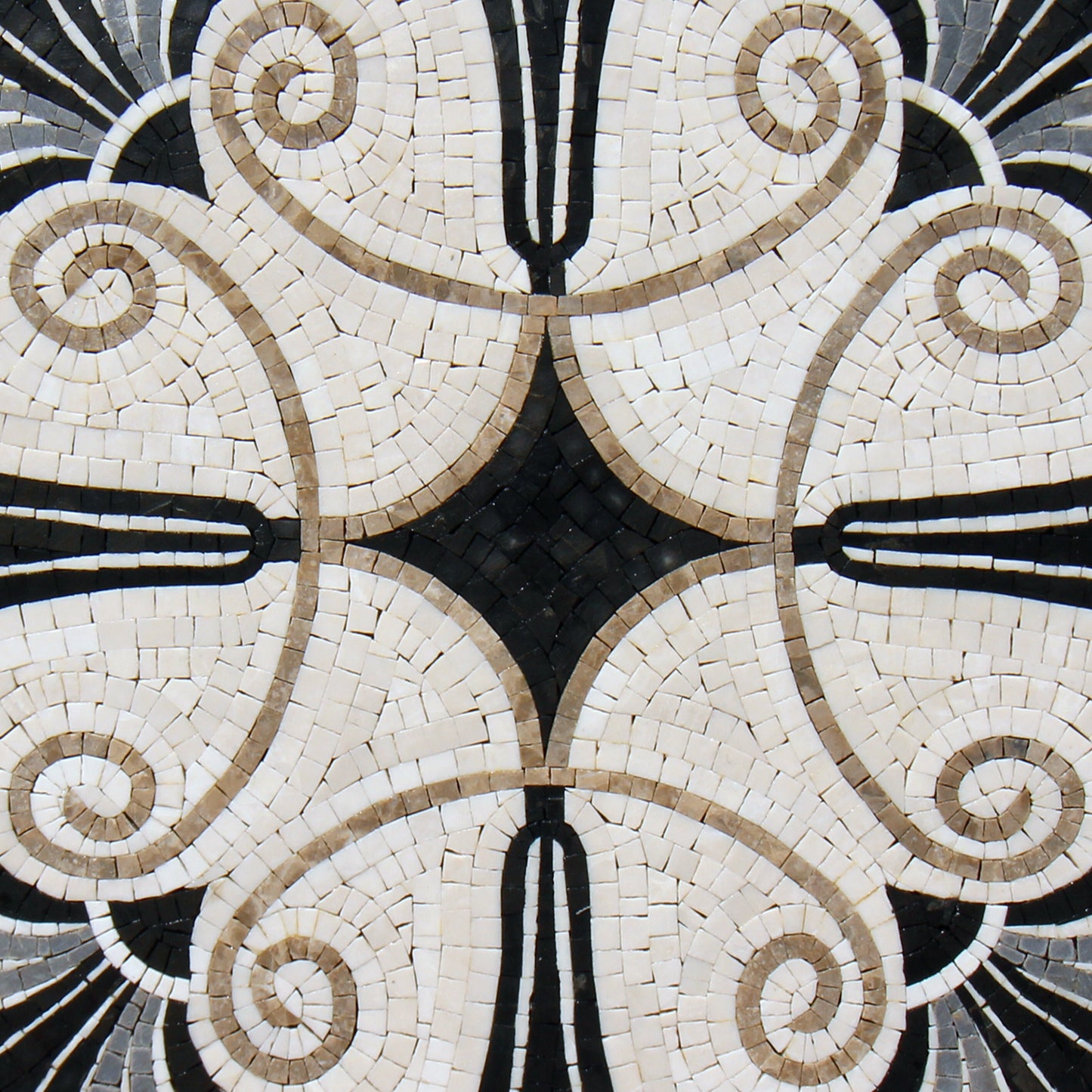 Marble Tile Mosaic: Handmade Anastasia Mural, Wall Art Decor (24” x 24")