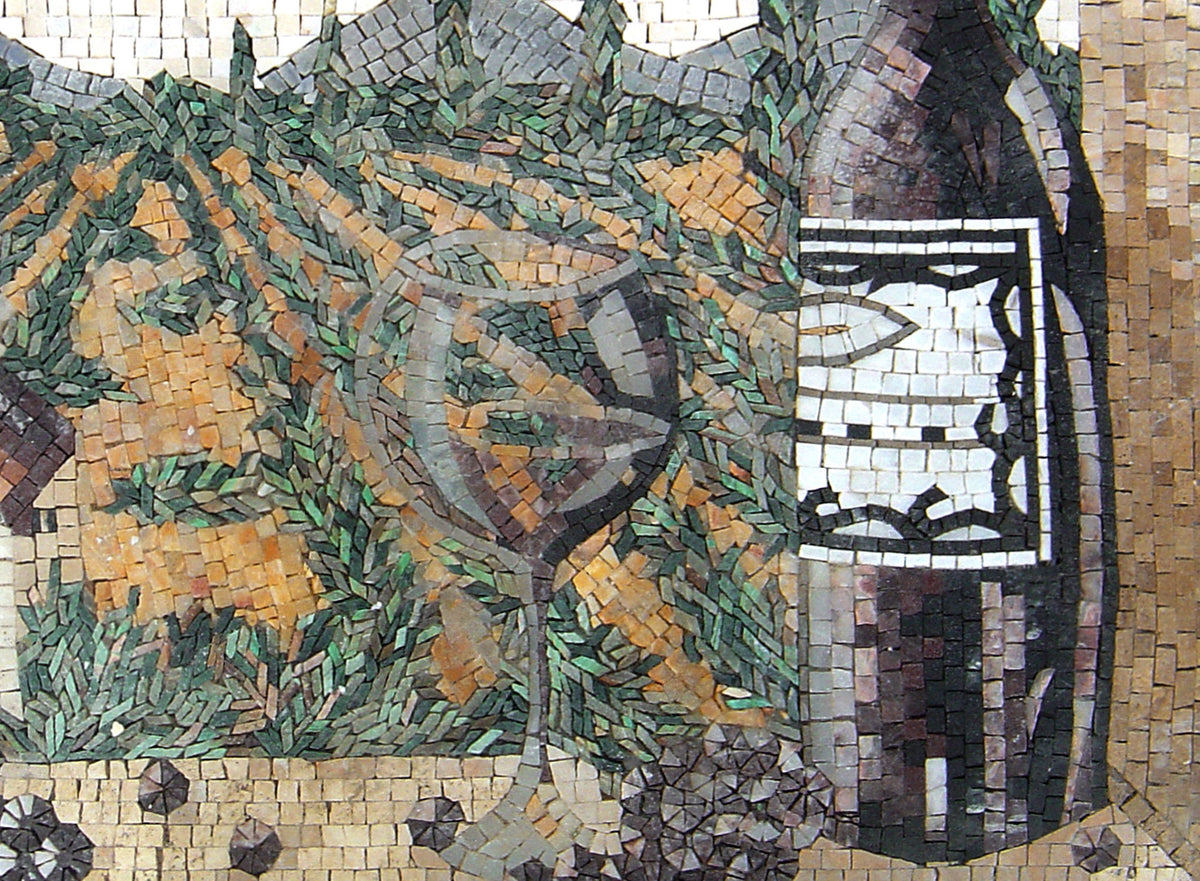 Handmade Wine and Grapes Marble Mosaic Tile: Kitchen Backsplash