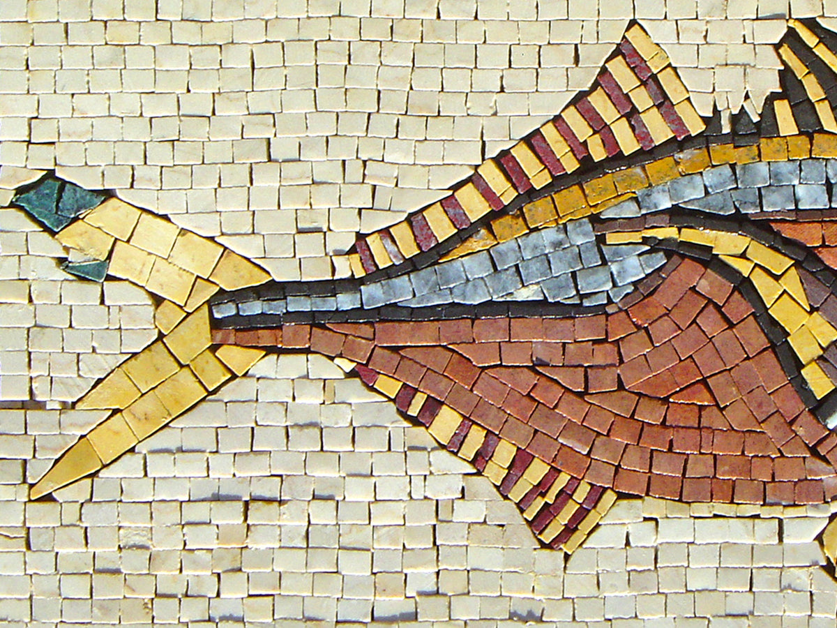 Handmade Fish Mosaic Tile Art: Stone & Marble Backsplash