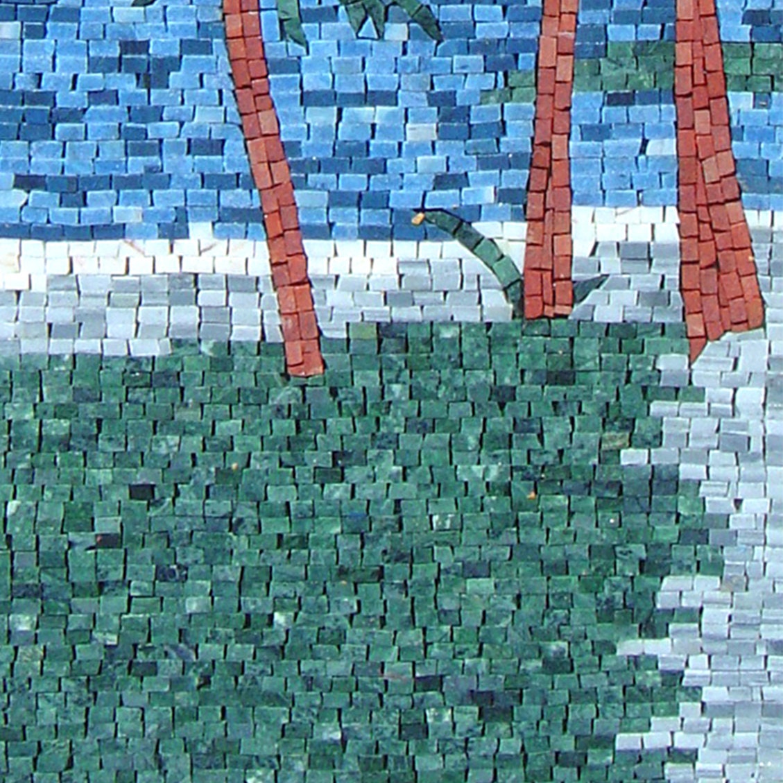 Handmade Palm Tree Mosaic Tile Art: Desert Scenery Wall Decor