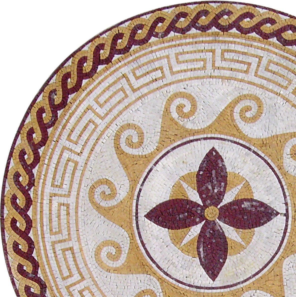 Handmade Marble Mosaic Medallion Art Tile: 60" Natural Stone Flooring
