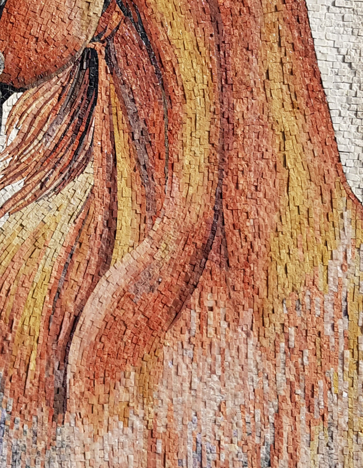 Handmade Horse Mosaic Tile Art: Living Room Wall Decor (40” x 32”)