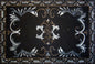 Handmade Marble Mosaic Rug: Black and White Home Decor (48” x 32")