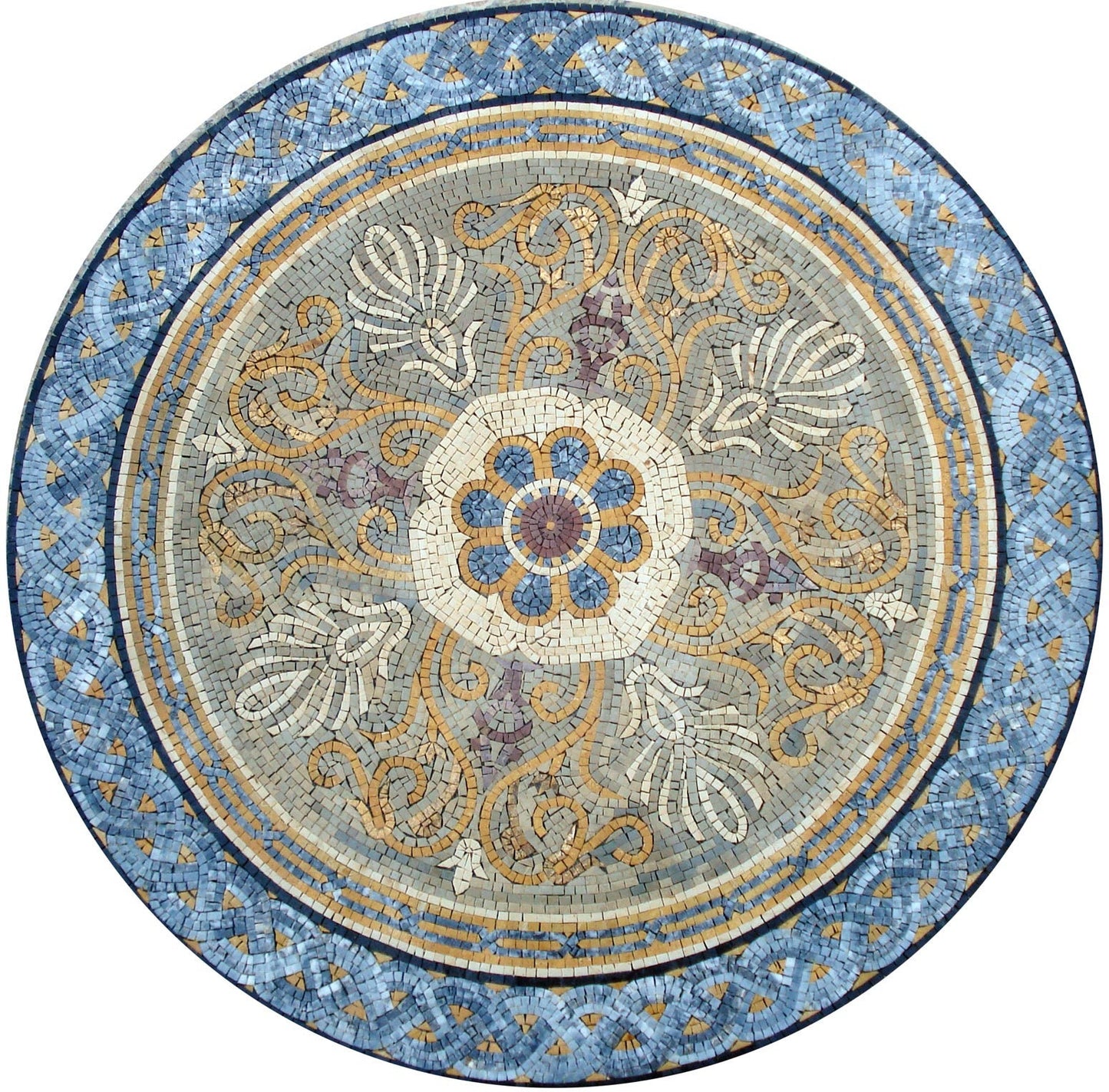 Elegant Finesse -  Mosaic Design - Marble Mosaic Medallion Art Tile - Customization available