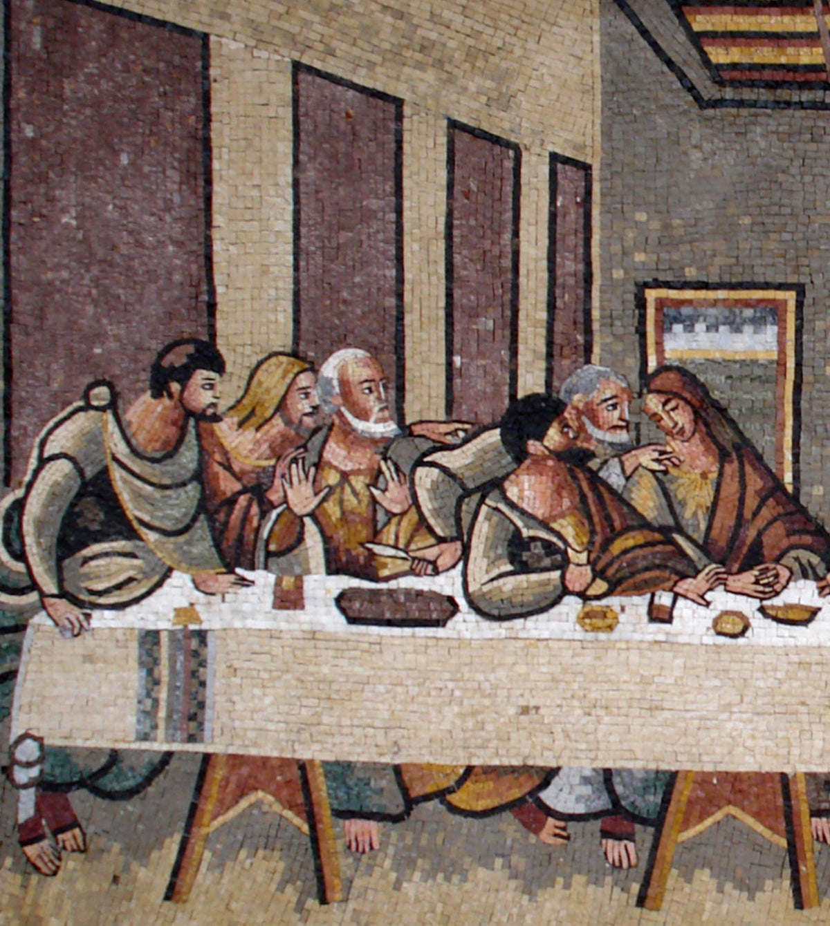 79"x40" The Last Supper Mosaic - Leonardo da Vinci Reproduction, Christian Religious Decor, Customization available