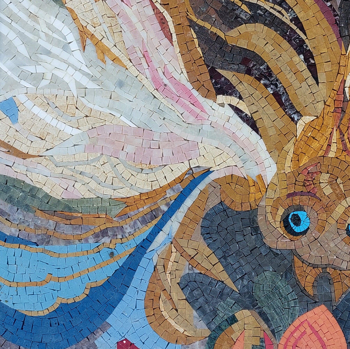 Scorpio Zodiac Mosaic Tile Art: Handmade Marble Wall Decor