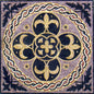 48" Floral Marble Mosaic Tile: Geometric Botanical Inlay