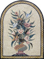 Handmade Marble Mosaic Art: Floral Bouquet in Vase