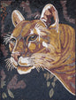 Handmade Cheetah Mosaic Tile Art: Wild Jungle Decor (36" x 28")