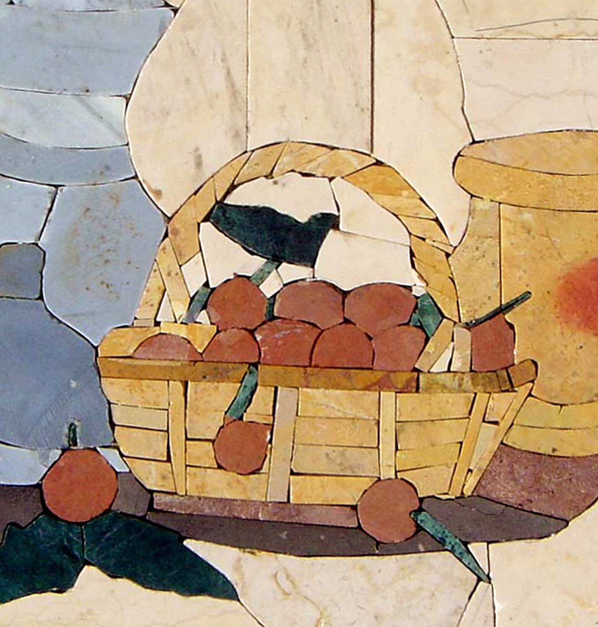 Handmade Fruit Mosaic Stone Tile Art: Kitchen Backsplash Decor