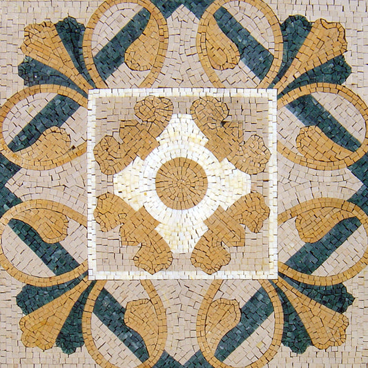 32” MEDALLION MOSAIC TILES | Geometrical Pattern Mosaic Tiles For Living Room | Tiles For Interior And Outdoor Entry And Walls