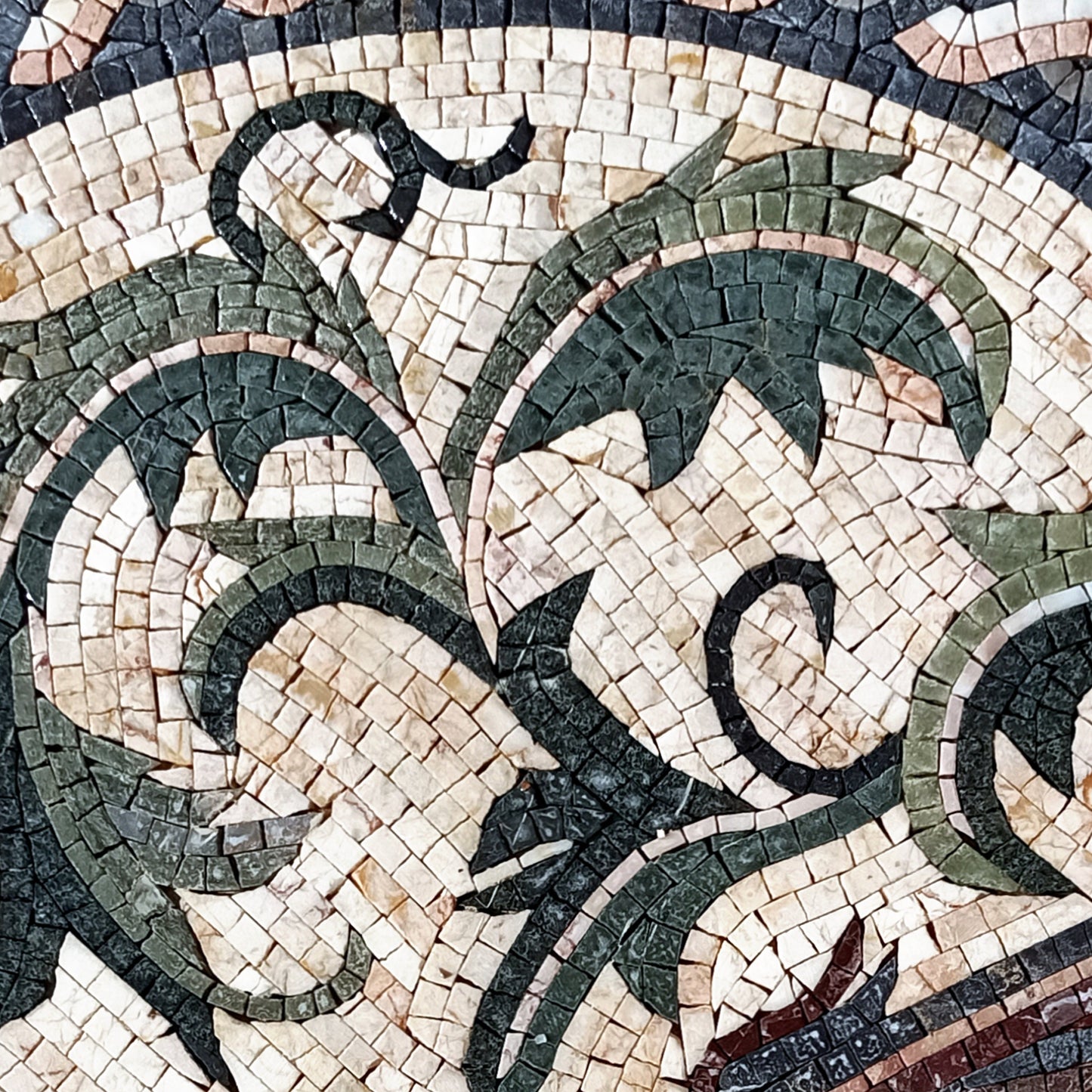 Handmade Pheasant Mosaic Tile Art: Round Bird Medallion (32")