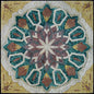 32" Geometric Floral Marble Mosaic Tile: Indoor/Outdoor Art