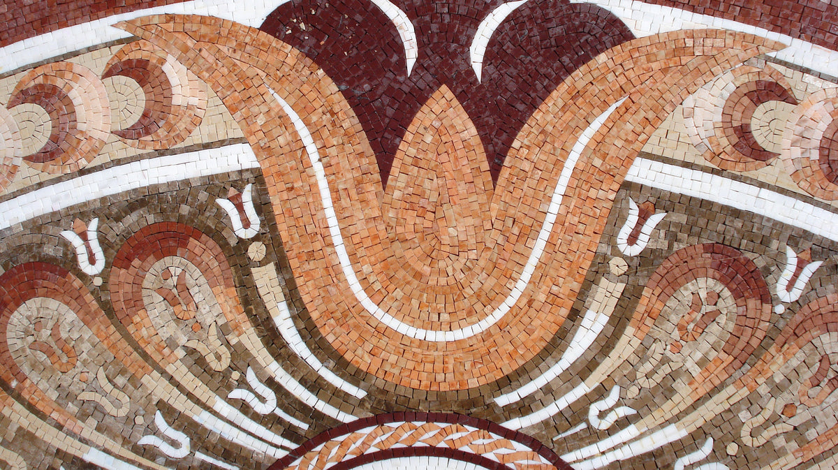 Handcrafted Marble Mosaic Rug Carpet Flooring Art Tile Décor