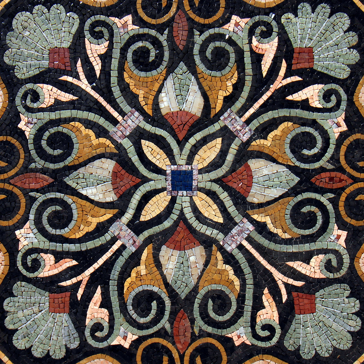 Artisanal Splendor: Handmade Boho Glam-Inspired Patterned Mosaic Medallion for Elegant Interior Decor - Customization available
