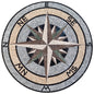 Handmade Marble Mosaic Compass Medallion - Nautical Tile Art (40")