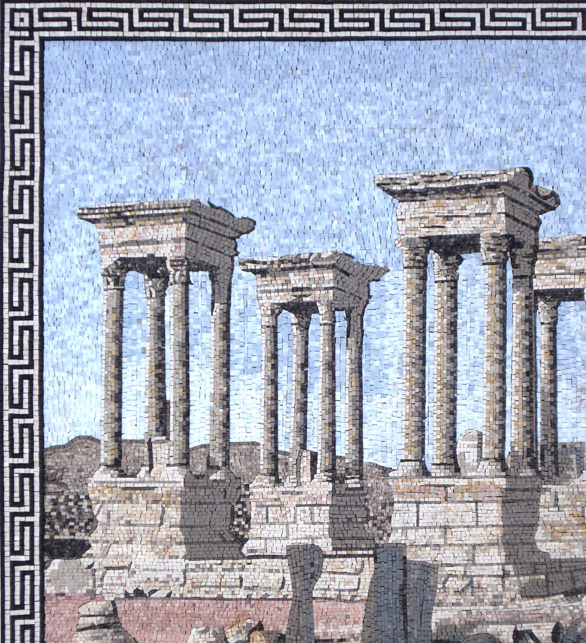 LS011 Palmyra, Tetrapylon Theater Marble Mosaic Art Reproduction