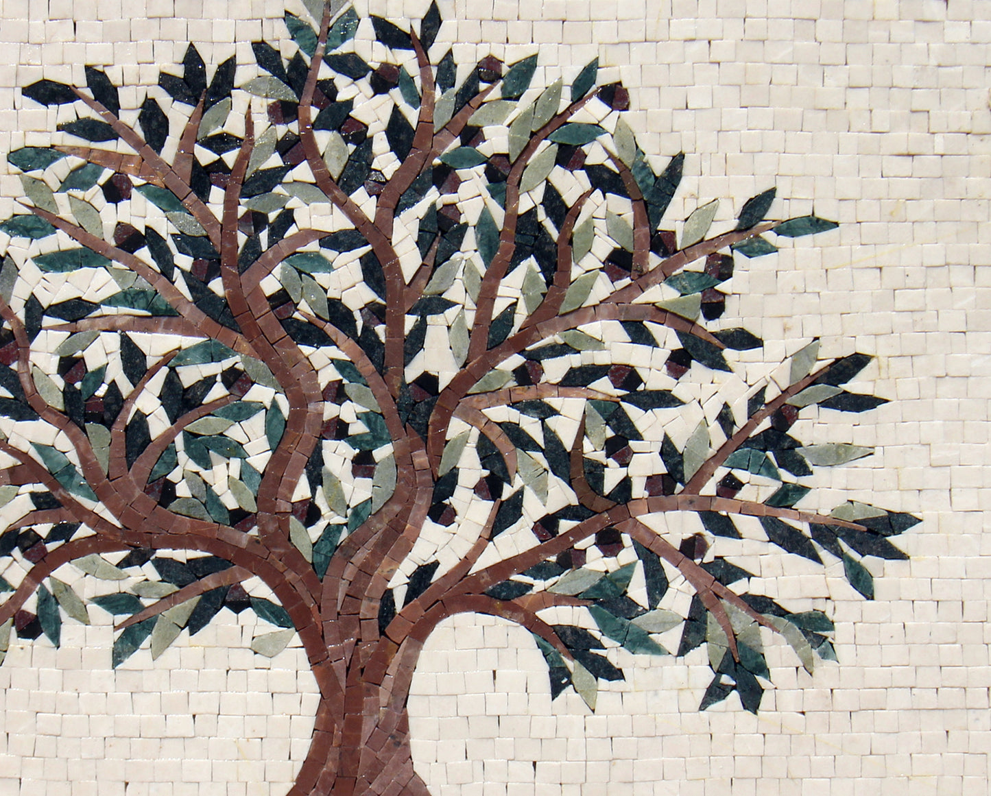 Olive Tree Backsplash Marble Mosaic Tiles. Customization. Handcrafted Roman Mosaics