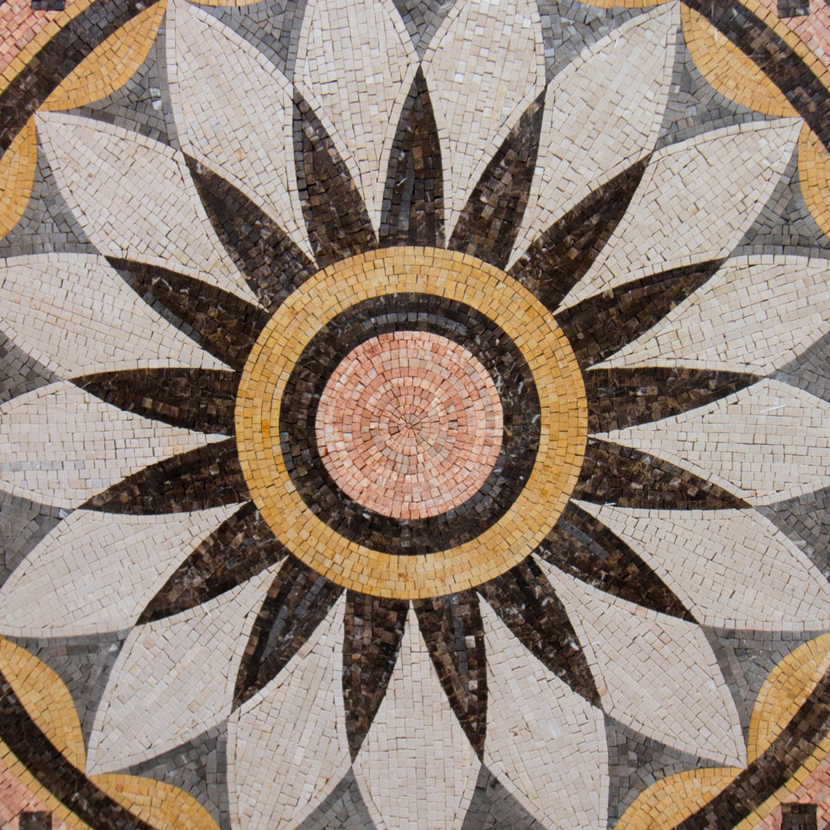 Seafaring Splendor - 32" Handmade Nautical Rose Compass Round Mosaic Art Tile - Customization available