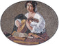 Handmade Marble Mosaic Mural: Girl Musician Playing Oud