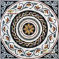 40" Medallion Mosaic Tile: Geometric Marble Art