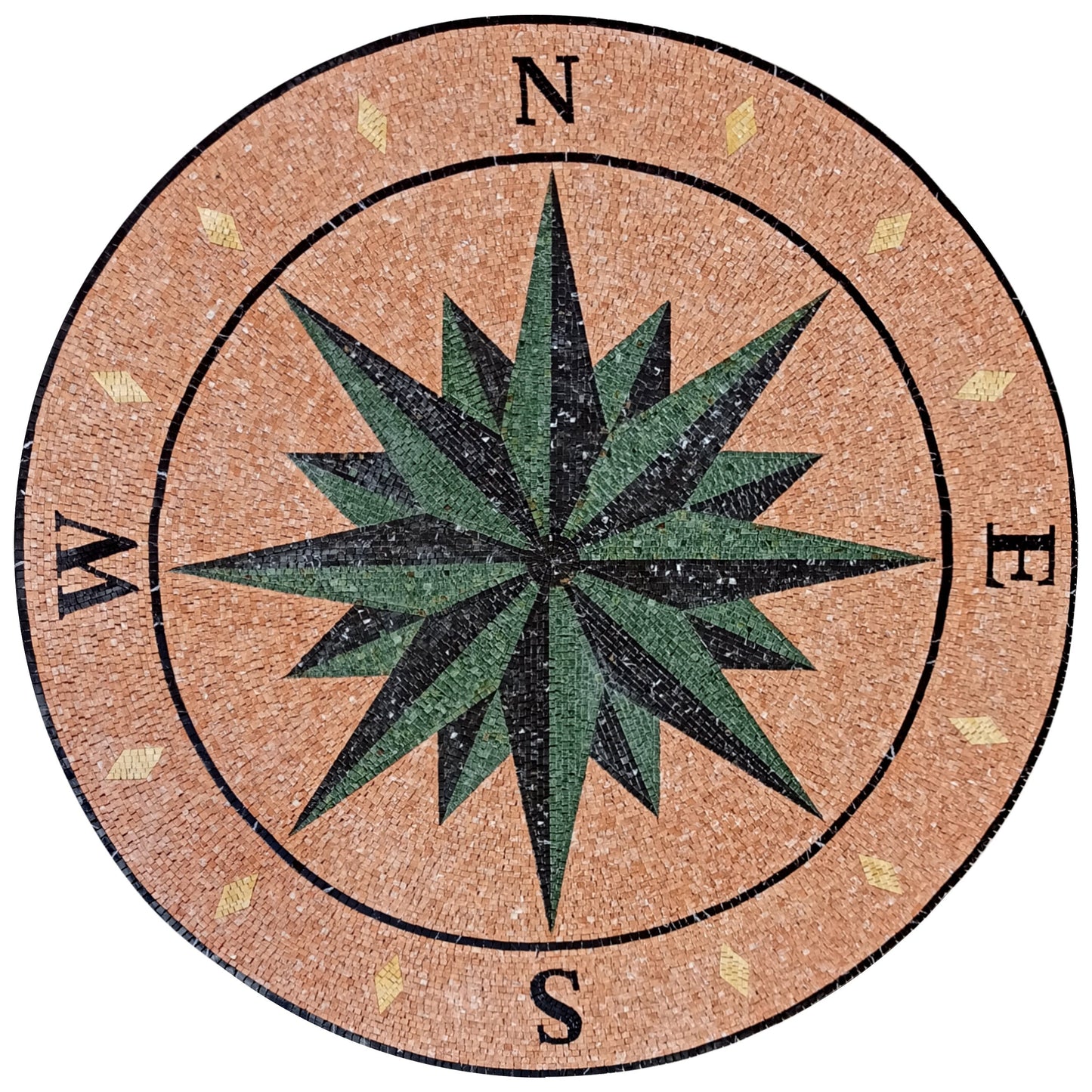 Artisan Craft: Handmade Compass & Pool Medallion Tile Ideas - Customization available