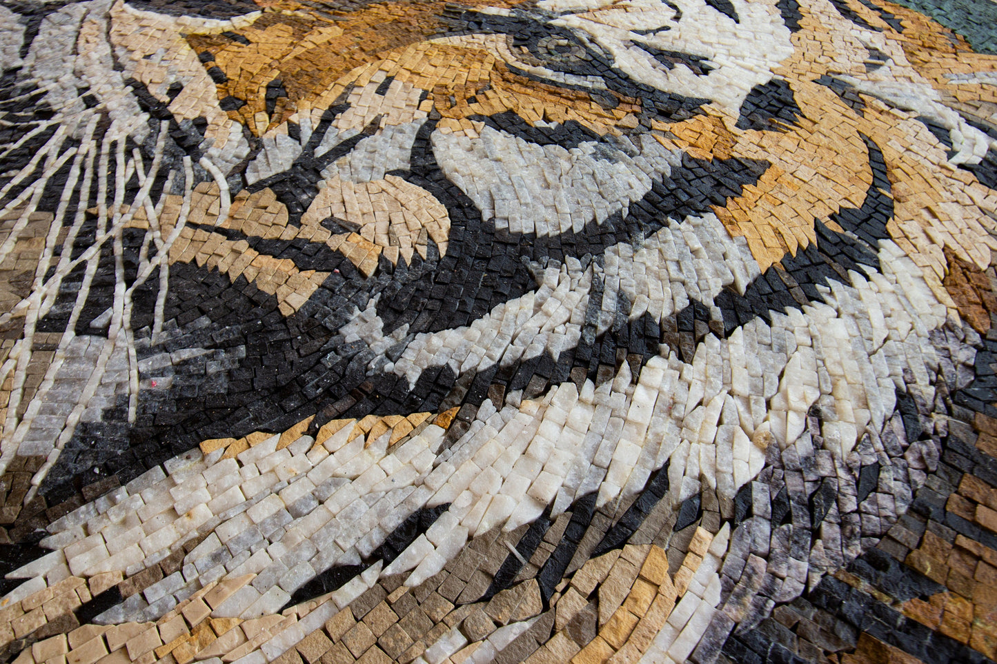 Handmade Tiger Mosaic Tile Art: Wild Animal Wall Decor