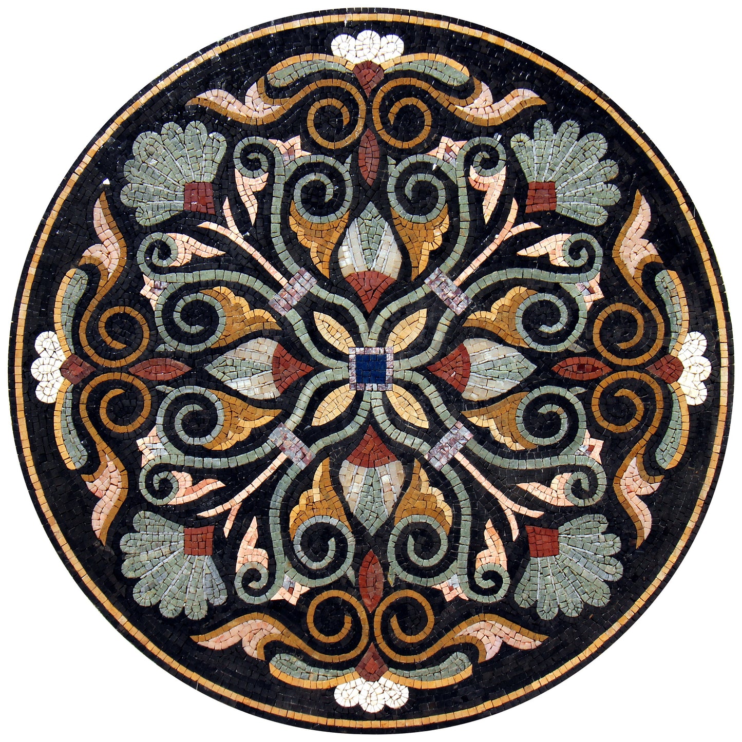 Artisanal Splendor: Handmade Boho Glam-Inspired Patterned Mosaic Medallion for Elegant Interior Decor - Customization available