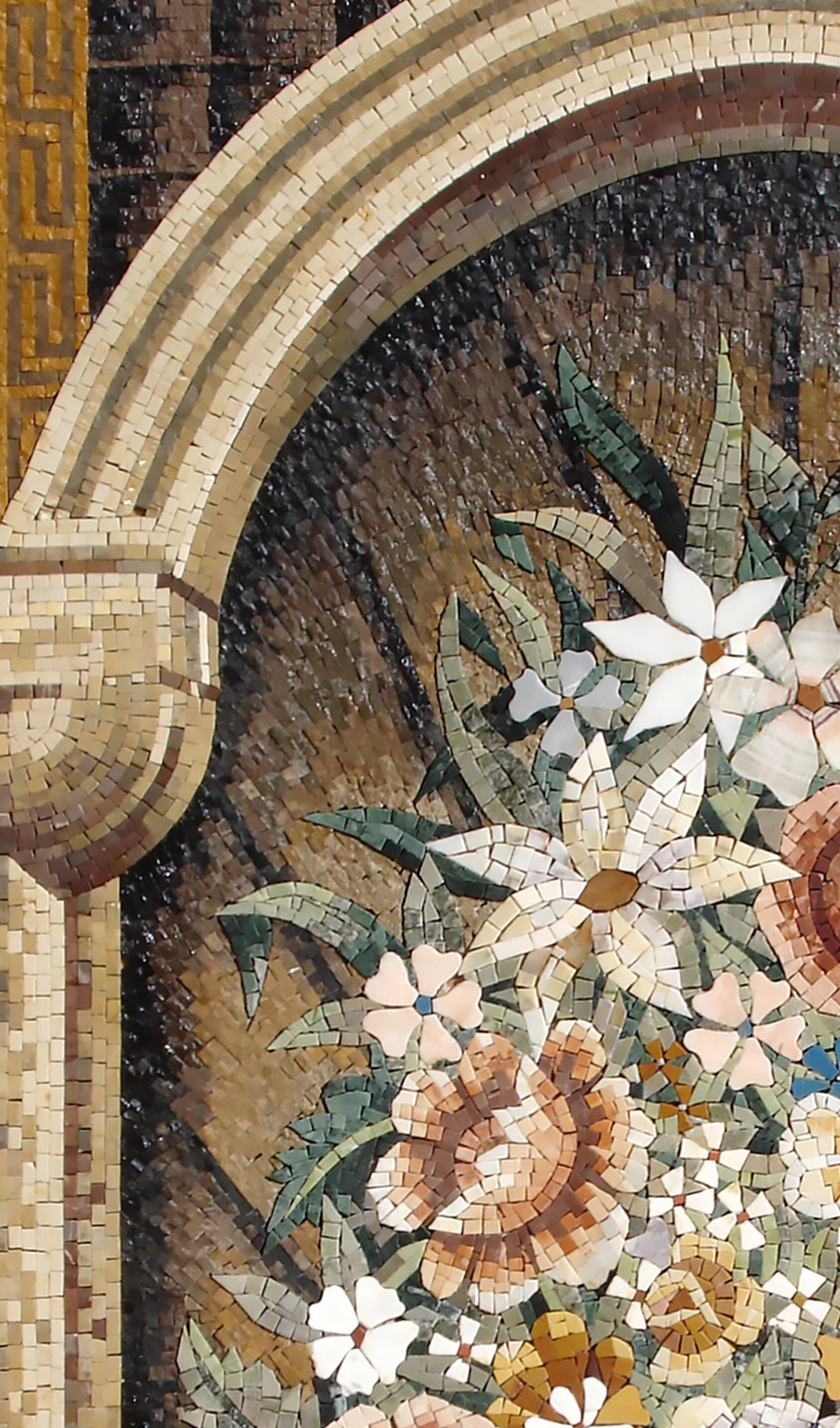 FL028 Flowers Vase Marble Mosaic Wall Art