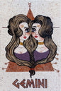 Handmade Gemini Zodiac Mosaic Tile Art: Astrologist Gift
