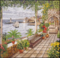 Handmade Seaport Mosaic Tile Art: Floral Botanical Walkway View