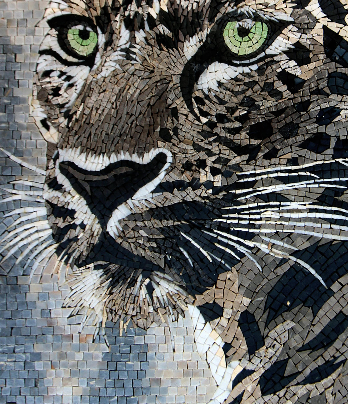 Handmade Cheetah Marble Mosaic Wall Art: Wild Cat Mural Decor