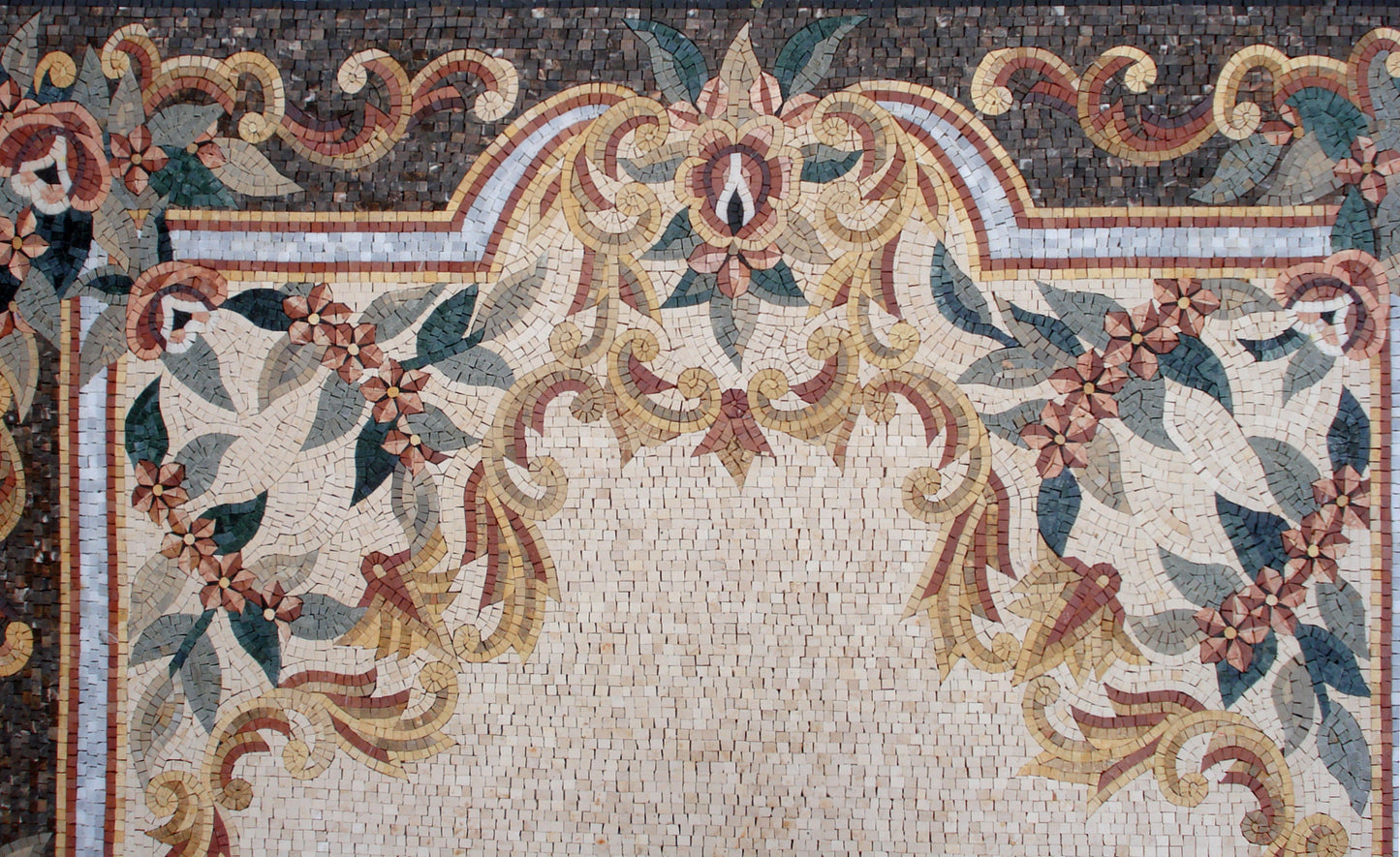 CR022 Handmade Marble Mosaic Tile Entrance Rug Carpet