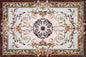 Floral Marble Mosaic Tile Rug: Handmade Stone Art