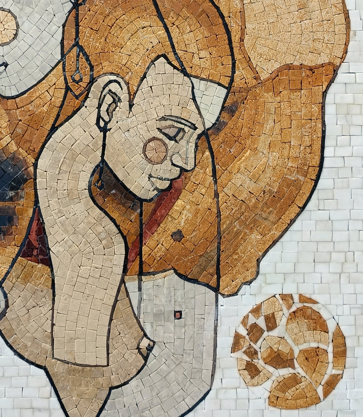 Handmade Gemini Zodiac Mosaic Tile Mural: Astrologist Room Decor